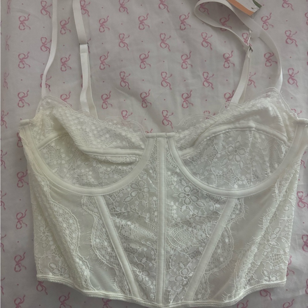 Chic White Sheer Corset Bra